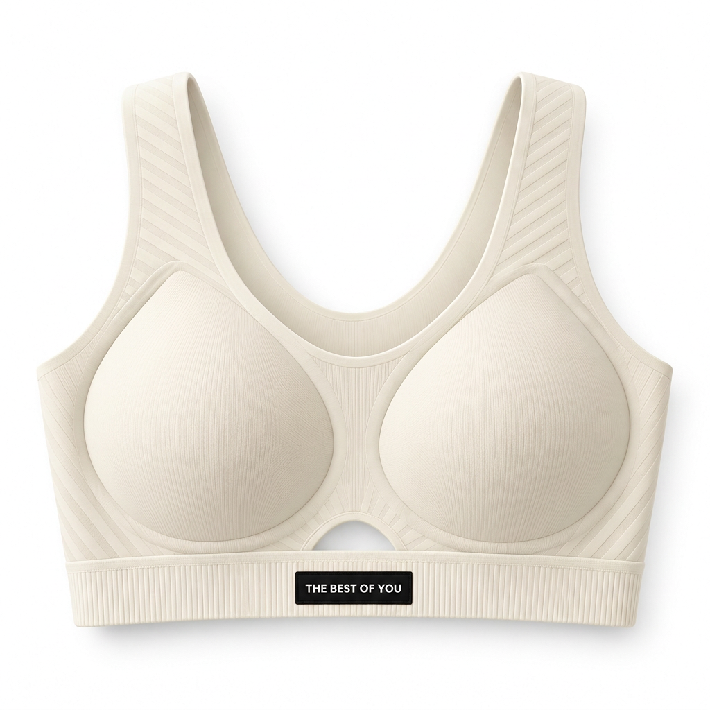 Feel Softness seamless wireless comfort bra in Cream White, front view