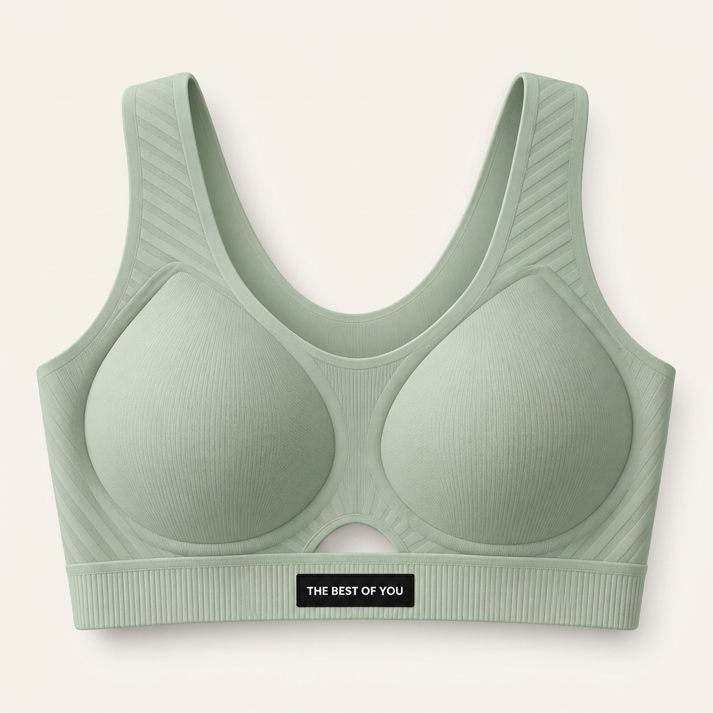 Feel Softness seamless wireless comfort bra in Sage Mint, front view
