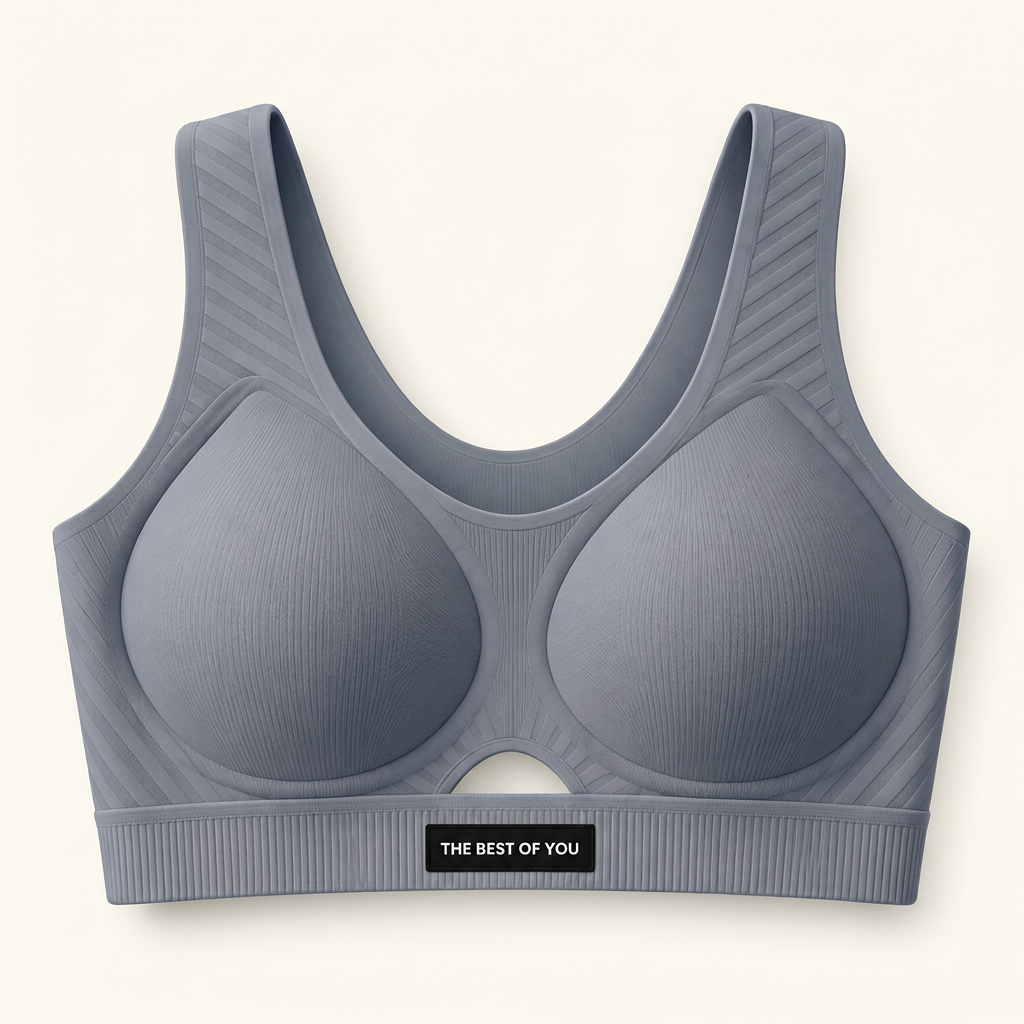 Feel Softness seamless wireless comfort bra in Slate Grey, front view