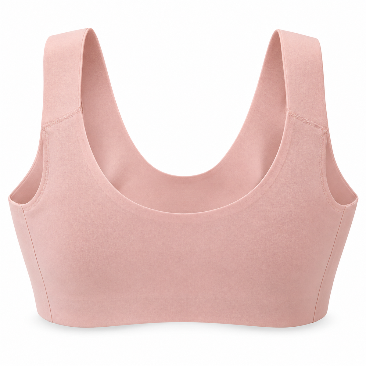 Feel Softness Butterfly Lace Front-Closure Comfort Bra in Blush Pink, back view